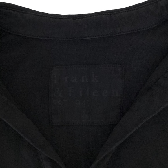 Frank & Eileen Nicole Henley Dress Size M Black Jersey Knit Cotton Vneckline - Picture 4 of 10